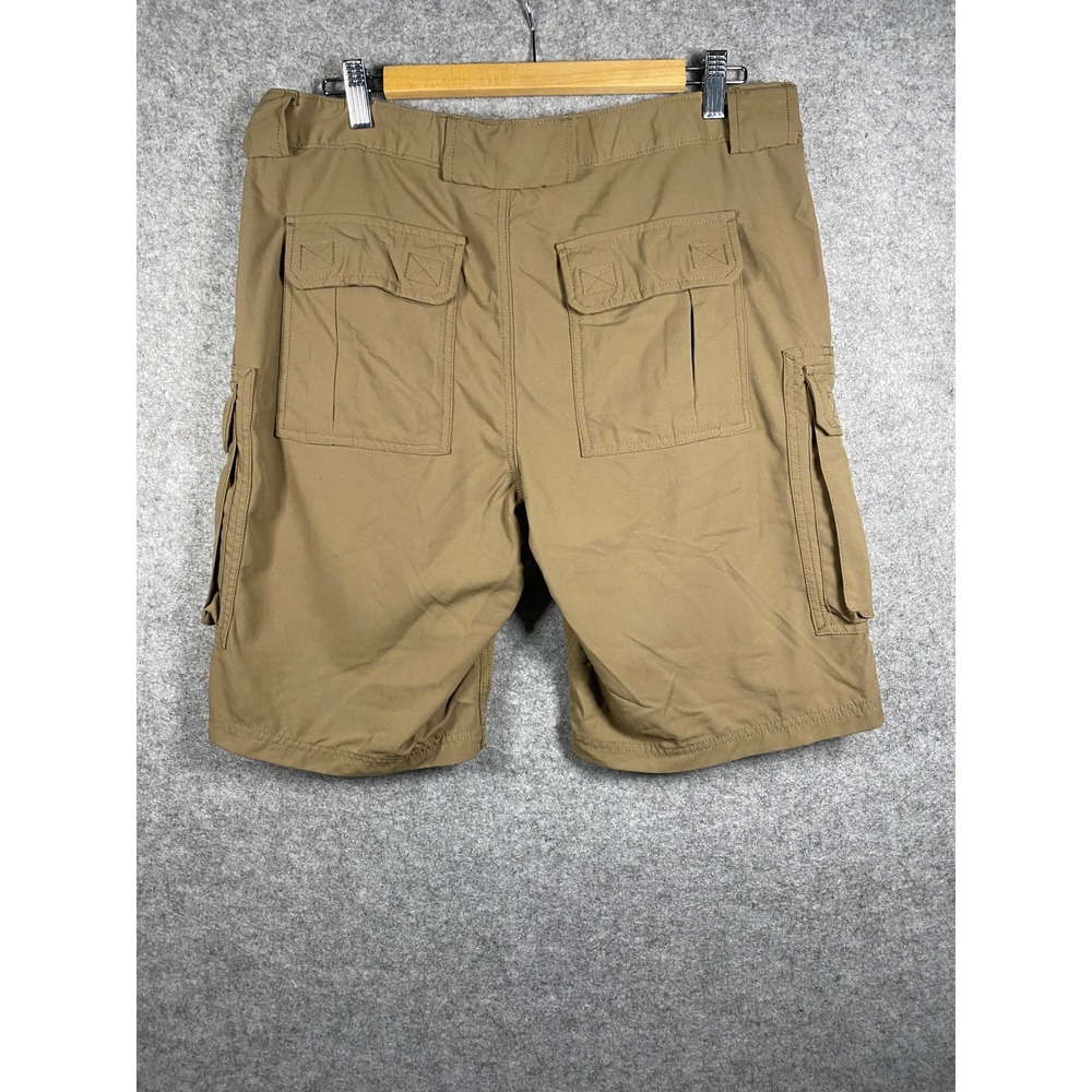 Duluth Trading Co Mens Tan Nylon Cargo Shorts Size M Khaki Hiking Workwear - Picture 7 of 8